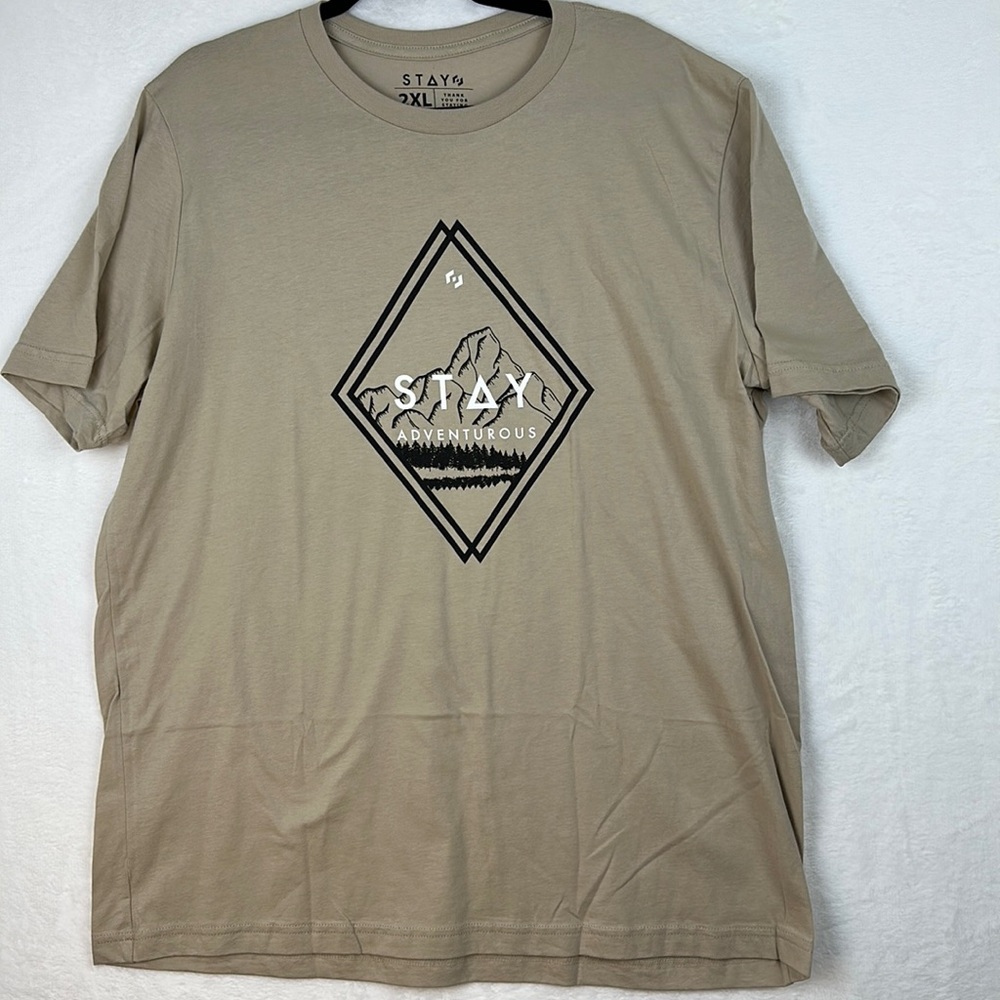 Stay men’s short sleeve T-shirt tan size 2XL